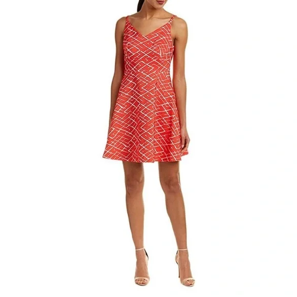 open lace back dress CeCe Red Layered Ruffle Sleeve Dress- Size S – The Saved Collection